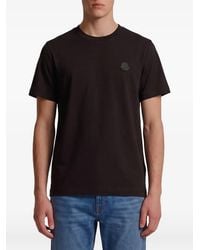 Moncler - Leather Logo Patch T-Shirt - Lyst