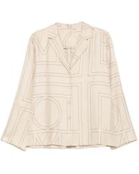 TOTEME - Ivory Relaxed Printed Shirt - Lyst