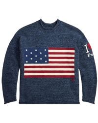 Polo Ralph Lauren - Flag Intarsia Crew-Neck Sweater - Lyst