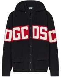 Gcds - Logo-Band Ribbed-Knit Hoodie - Lyst