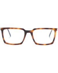 Saint Laurent - Eckige Brille Mit Logo-Gravur - Lyst