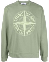 Stone Island - Compass-motif Logo-print Cotton Sweatshirt - Lyst