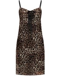 Marc Jacobs - Leopard-Print Bow-Detail Mini Dress - Lyst