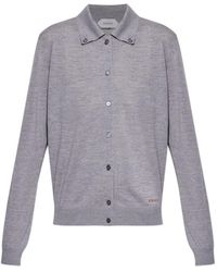 Versace - Cardigan À Logo Brodé - Lyst