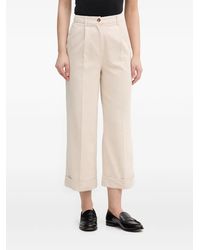 Benetton - Pleated Turn-Up Trousers - Lyst