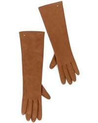 Max Mara - Logo-Plaque Leather Gloves - Lyst