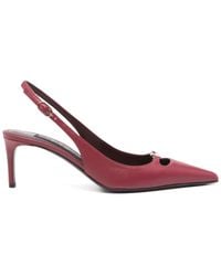 Dolce & Gabbana - Bordeaux Leder -Heeled Slingback - Lyst