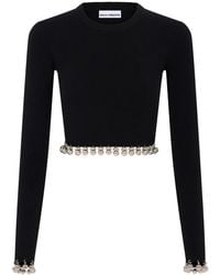 Rabanne - Ball-trim Cropped Sweater - Lyst