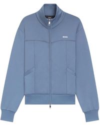 BOSS - Logo-Print Zip-Up Sweatshirt - Lyst
