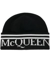 Alexander McQueen - Alexander Mc Queen Intarsia-logo Knitted Beanie - Lyst