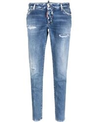 DSquared² - Distressed-Effect Cropped Jeans - Lyst