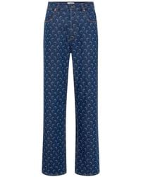 Marine Serre - Crescent Moon-Print Jeans - Lyst