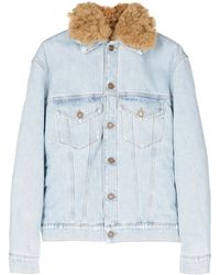 ERL - Fur-Collared Denim Jacket - Lyst