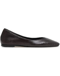 Jacquemus - Ovalo Snakeskin-Effect Leather Ballet Flats - Lyst