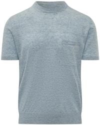 Amaranto - Chest-Pocket Short-Sleeve T-Shirt - Lyst