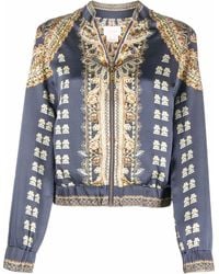 CAMILLA - Graphic-Print Silk Bomber Jacket - Lyst