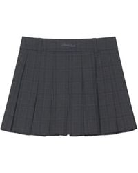 DUNST - Pleated Checked Mini Skirt - Lyst
