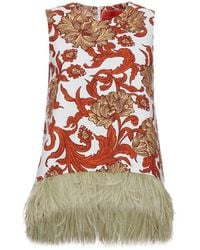 La DoubleJ - La Scala Sleeveless Feather-Hem Top - Lyst
