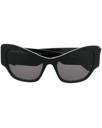 Balenciaga - Enamelled-logo Cat-eye Frame Sunglasses - Lyst