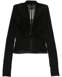 Rick Owens - Top A Maniche Lunghe Con Inserti - Lyst