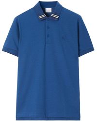 Burberry - Ekd-embroidered Cotton-silk Polo Shirt - Lyst