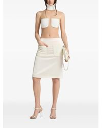 Courreges - Mid Satijnen Rok Met Opgestikte Zak - Lyst
