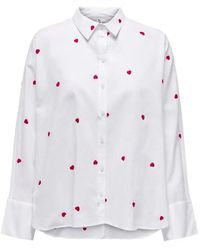 ONLY - Heart-Print Shirt - Lyst