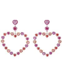 Anabela Chan - 18Kt Rose Vermeil Love Heart Sapphire And Diamond Earrings - Lyst