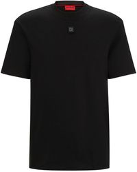 HUGO - T-shirt en coton à patch logo - Lyst