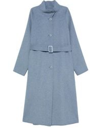 Emporio Armani - Belted Stand-Collar Coat - Lyst