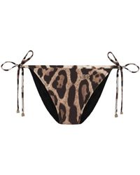 Dolce & Gabbana - Slip Bikini Con Stampa - Lyst