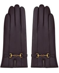 POTAMY - Horsebit-Detail Leather Gloves - Lyst
