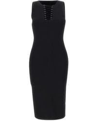 Kaos - Vestido Midi De Punto Con Cordones - Lyst