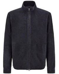 Canali - Zip-Up Leather Jacket - Lyst