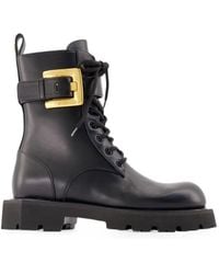 Balmain - Ranger Anthem Buckle-Strap Ankle Boots - Lyst