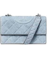 Tory Burch - Kleine Fleming Schultertasche Aus Denim - Lyst