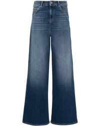Emporio Armani - J1C Wide-Leg-Jeans mit Logo-Patch - Lyst