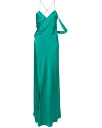Michelle Mason - Strappy Wrap Cowl Gown - Lyst