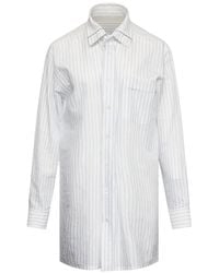 MM6 by Maison Margiela - Striped-Pattern Oversized Shirt - Lyst