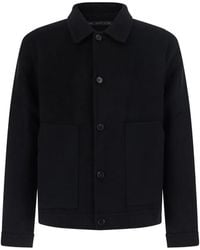Low Brand - Button-Up Wool Shirt Jacket - Lyst