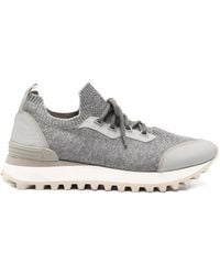 Eleventy - Panelled Lace-Up Sneakers - Lyst