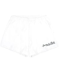 Sporty & Rich - Embroidery-Logo Elasticated Shorts - Lyst