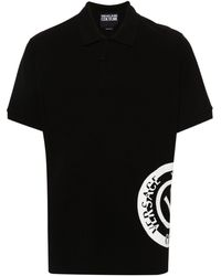 Versace - Pikee-Poloshirt mit V-Emblem - Lyst