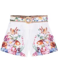 Camilla - Plumes And Parterres Linen Shorts - Lyst