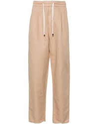 Brunello Cucinelli - Drawstring-waist Tapered Trousers - Lyst
