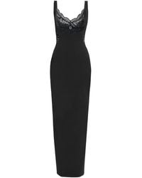 Nissa - Lace-Detail Crepe Maxi Dress - Lyst