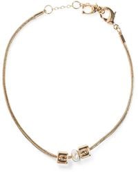 COACH - Logo-Charm Faux-Pearl Bracelet - Lyst