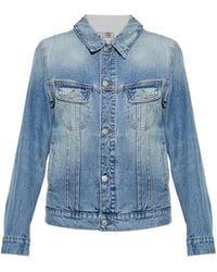 MM6 by Maison Margiela - Faded-Effect Panelled Denim Jacket - Lyst