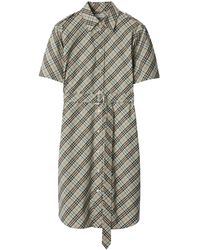 Burberry - Check Cotton Shirt Mini Dress - Lyst