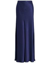 Alberta Ferretti - High-Waisted Satin Skirt - Lyst